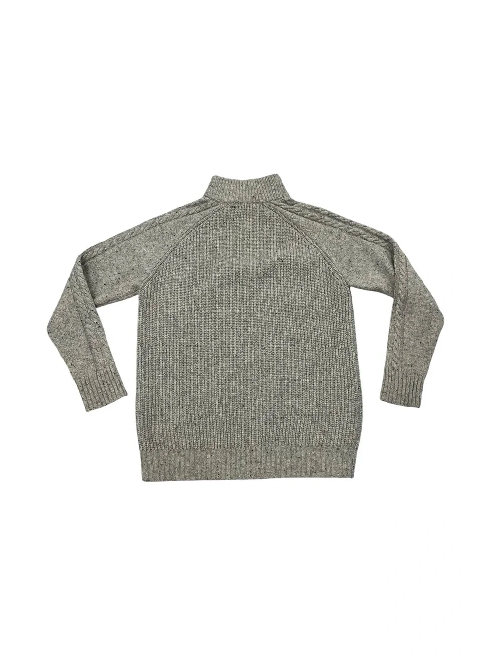Irelandseye Wool Cashmere Cable Knit Half Zip Sweater Men’s S Gray Ireland
